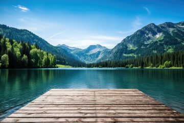 Landscape mountains summer view travel scenery green water lake nature