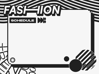 Black and White Flat Modern Trendy Fashion Frame Template, Brutalism Design