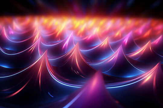 brightly glowing background with colorful lights, in the style of colorful animation stills, light navy and light magenta, light sky-blue and silver, aurorapunk, gabriel dawe, ai generative