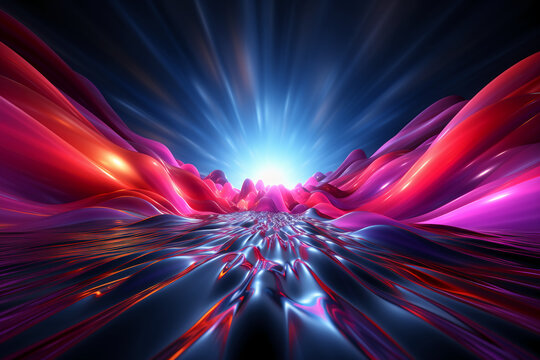 brightly glowing background with colorful lights, in the style of colorful animation stills, light navy and light magenta, light sky-blue and silver, aurorapunk, gabriel dawe, ai generative