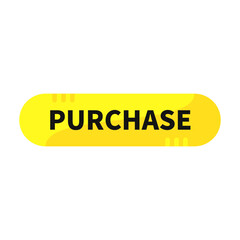 Purchase Button In Yellow Rectangle Rounded Shape For Sale Advertising Business Information Marketing Social Media
