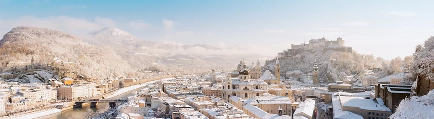 Poster Panorama der Stadt Salzburg im Winter  © babsi_w