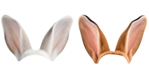 rabbit ears on a transparent background for the easter concept