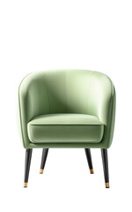 Fototapeta premium lightgreen modern armchair isolated on transparent or white background