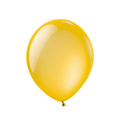 Yellow balloon isolated on a transparent or white background