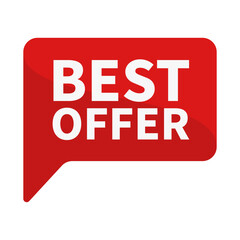 Best Offer In Red Rectangle Shape For Promotion Business Marketing Social Media Information
