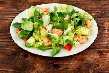 Delicious shrimp salad with shrimp.