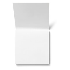 Close up of a leaflet blank white paper on transparent background with clipping path.