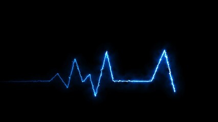 Neon heartbeat and pulse rate illustration 4k 