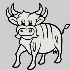 Cow icon. Isolated cow head on white background 