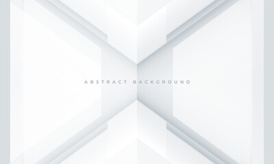 White abstract modern geometric background with 3D shapes. Vector illustration