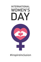 International women's day concept poster. Inspire inclusion woman illustration background. 2024 women's day campaign theme - InspireInclusion. Gender equality