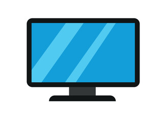 flat design modern tv screen icon vector illustration