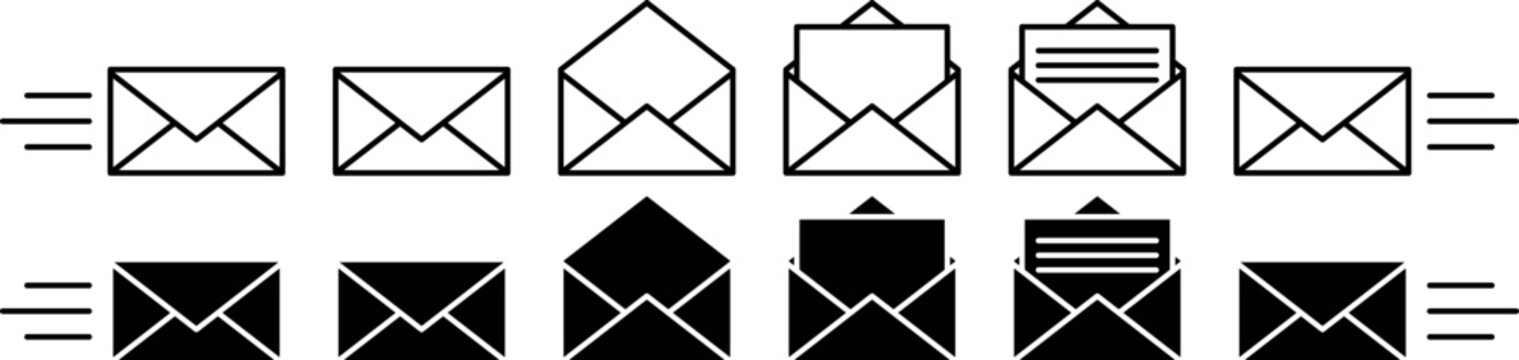 Ikona symbol. Grafika wektorowa koperty. Symbol wiadomości. 