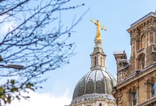 Central Criminal Court in London, UK. Old Bailey. Court of Law in London.