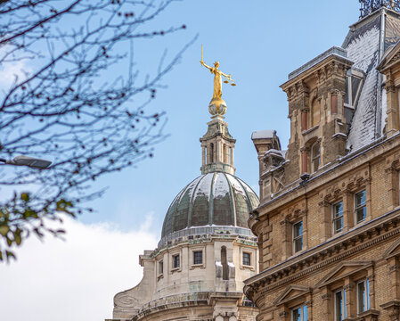 Central Criminal Court in London, UK. Old Bailey. Court of Law in London.