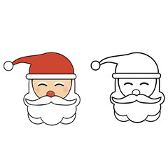 Santa Clause Face Christmas Holiday Vector Art