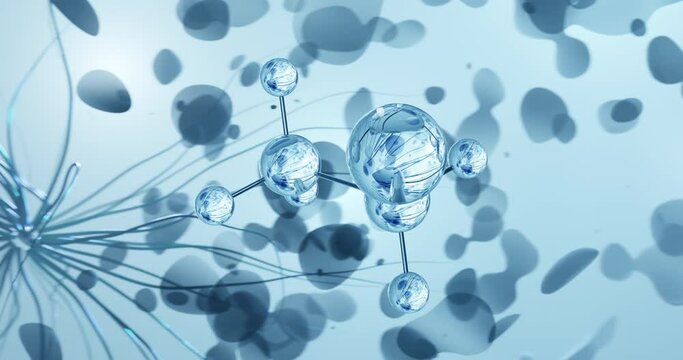 Chloroethane rotating molecular 3d structure ball-and-stick model, looped video ethyl chloride