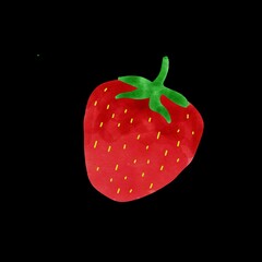 strawberry on black