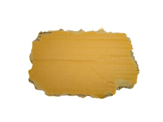Piece of torn cardboard isolated on white
