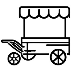 trolley food cart vector icon