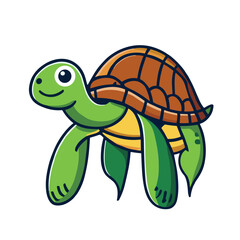 Cute turtle cartoon icon illustration