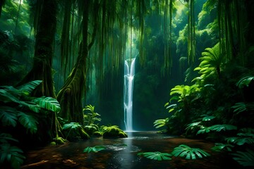 waterfall in jungle