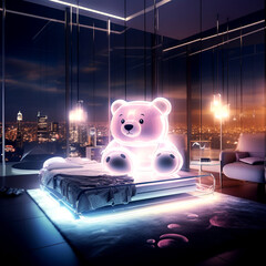 teddy bear in the window