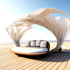 lounge chair at sunset