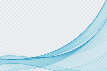 Wave abstract background, transparent blue lines.
