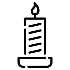 Christmas Candle Illustration Icons