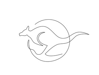 Continuous one line drawing of kangaroo . Simple illustration of standing kangaroo line art vector illustration