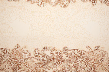 Flat sheet of paper, vintage style, minimalist patterns and ornaments, AI generate