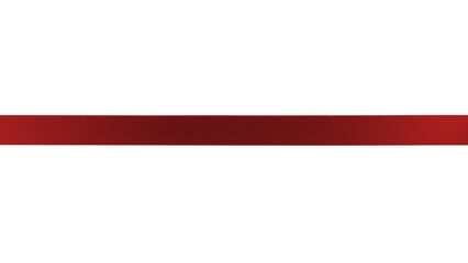 Satin ribbon line red color isolated on white background