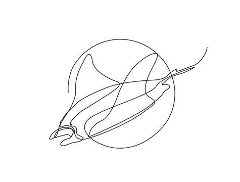 recommend clip art: Continuous one line drawing of manta ray. Simple illustration of stingray fish line art vector illustration