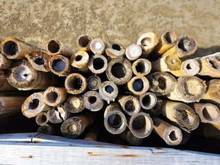 Bamboo fence top view