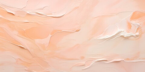 Fototapeta premium The texture of oil paint from a brush on canvas, the color peach fuzz, textured background.