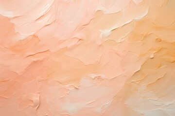 Fototapeta premium The texture of oil paint from a brush on canvas, the color peach fuzz, textured background.