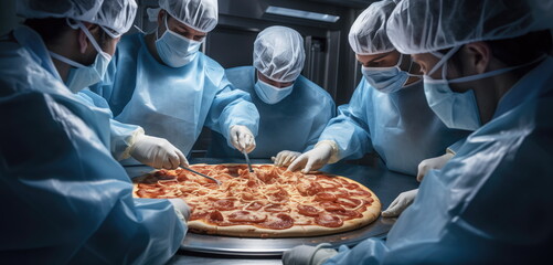 Precision and critical pizza factory. 