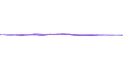 line of violet paper ribbon isolated on white background