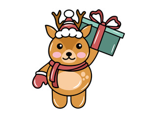 Deer Cartoon for Christmas Day
