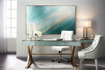 Achieve contemporary elegance with a glass-top desk