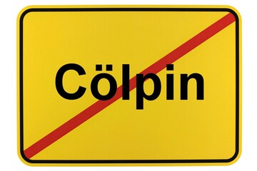 Illustration eines Ortsschildes der Gemeinde Cölpin in Mecklenburg-Vorpommern