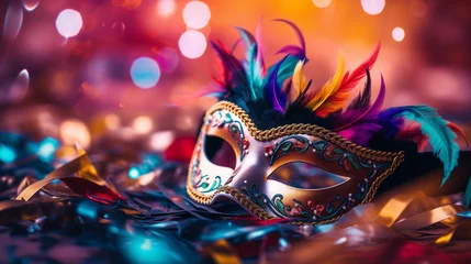 Fotobehang carnival mask background, generative ai © Gustavo Soares