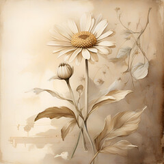 Watercolor daisy painting, generative ai
