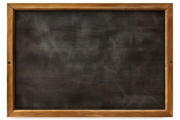 Blank blackboard in wooden frame isolated on transparent or white background - obrazy, fototapety, plakaty