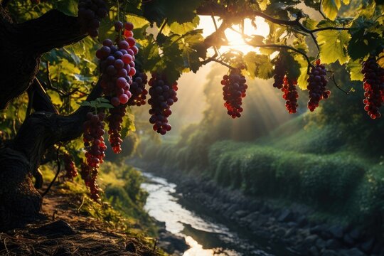 Image of the atmosphere of a vineyard in the countryside