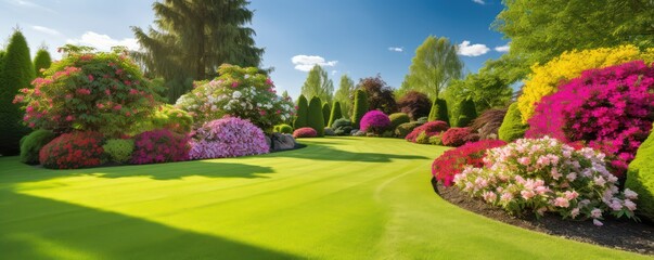 Beautiful natural landscape gardening concept