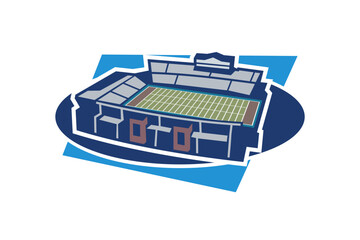 Simple American football stadium icon, Sport icon, flat, football stadium vector icon. vector illustration.