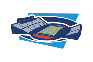Simple American football stadium icon, Sport icon, flat, football stadium vector icon. vector illustration.